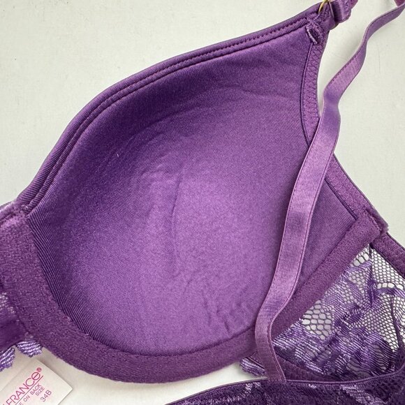 Lily of France Lace Bra Size 34B Purple - Picture 5 of 7